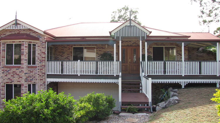 Exterior of house, front view